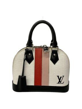 Louis Vuitton Handbag Epi Alma BB White Pink Black Leather